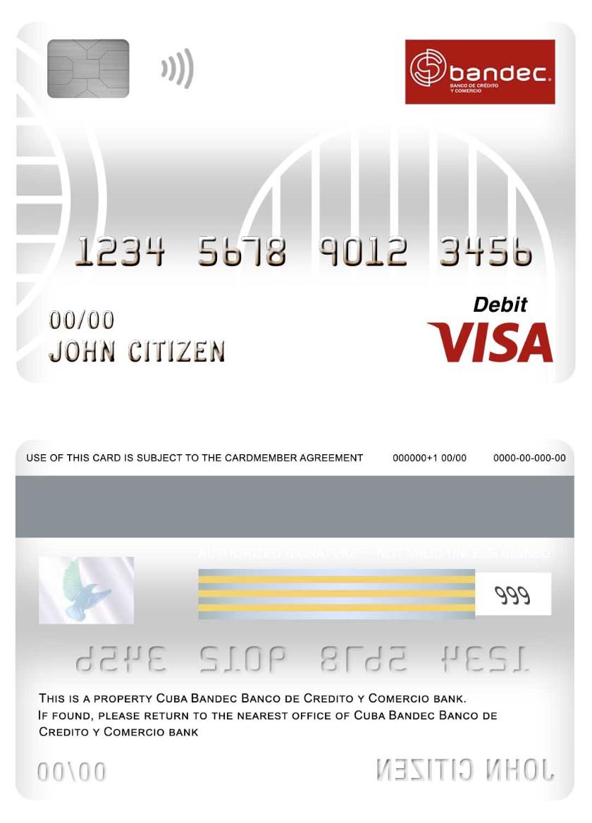Cuba Bandec Banco de Credito y Comercio bank visa debit card